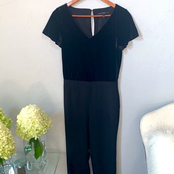 White House Black Market Black Velvet Jumpsuit - Picture 4 of 10